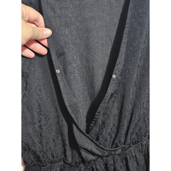 June & Hudson Top Womens Black Peplum Slightly Sheer Blouse Size Small (815) - Picture 4 of 6